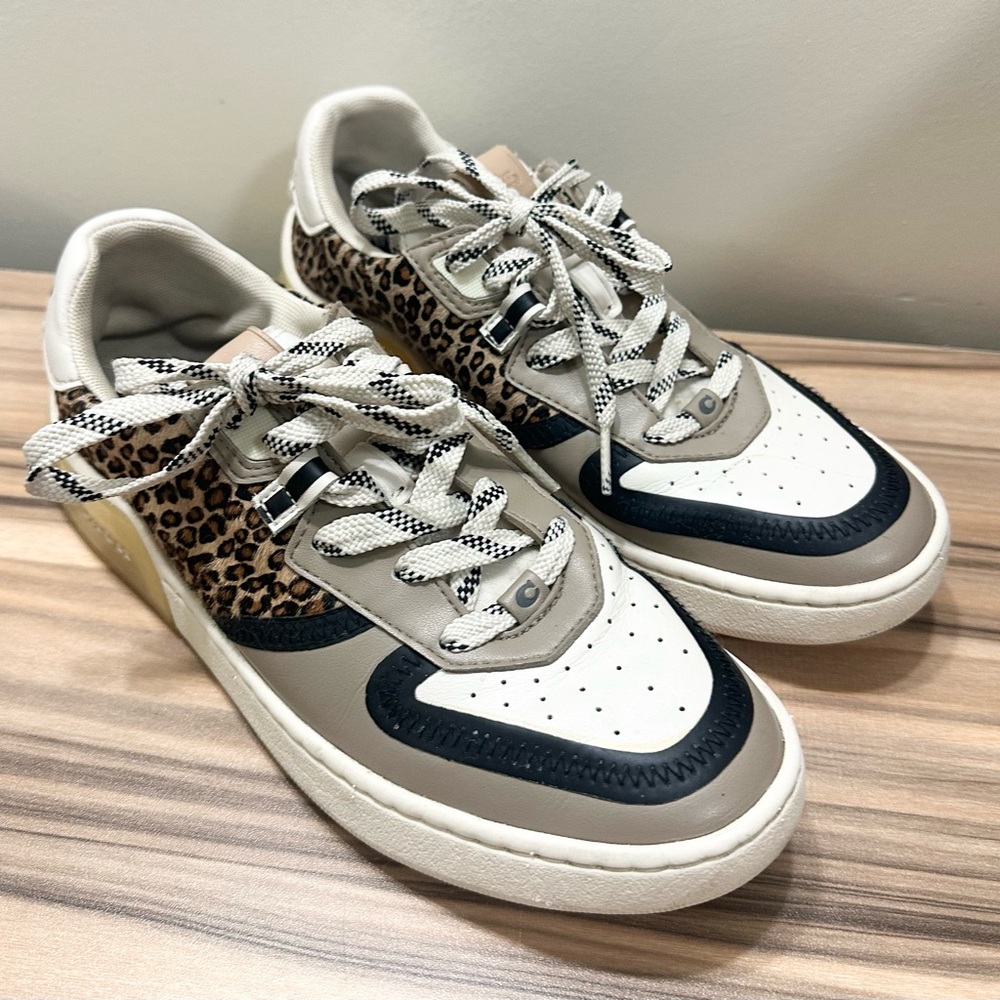 Coach Citysole Leopard-Print Court Sneakers size 8